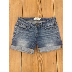 Abercrombie & Fitch Denim Shorts Women's Size 00 Cuffed Blue‎ Wash